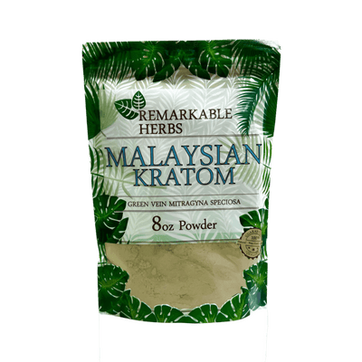 REMARKABLE HERBS KRATOM POWDER 8OZ - MALAYSIAN GREEN VEIN