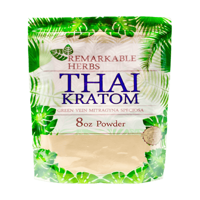 REMARKABLE HERBS KRATOM POWDER 8OZ - THAI GREEN VEIN