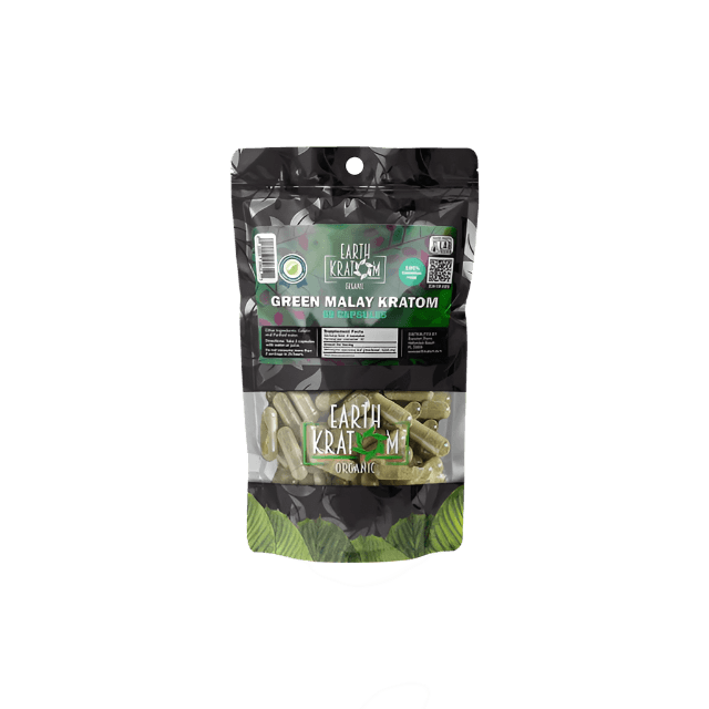 EARTH KRATOM CAPSULES 65CT - MALAY GREEN VEIN