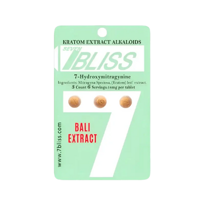 7 Bliss 3ct 7OH Tabs Bali Extract 14mg per Tablet