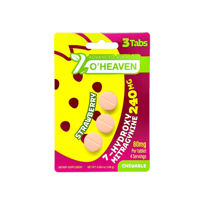 7 O’HEAVEN 7-HYDROXYMITRAGYNINE TABLETS 3CT / 240MG (80MG EACH) – STRAWBERRY