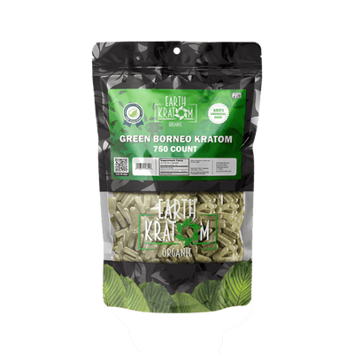 EARTH KRATOM CAPSULES 750CT - BORNEO GREEN VEIN