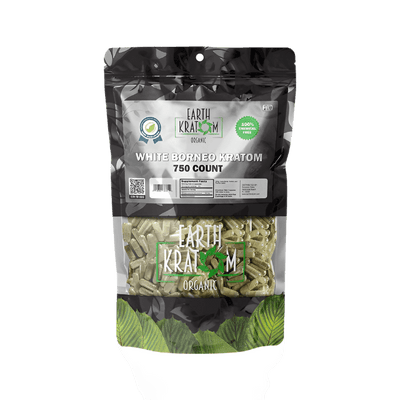 EARTH KRATOM CAPSULES 750CT - BORNEO WHITE VEIN