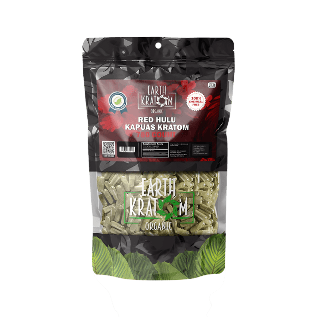 EARTH KRATOM CAPSULES 750CT - HULU RED VEIN
