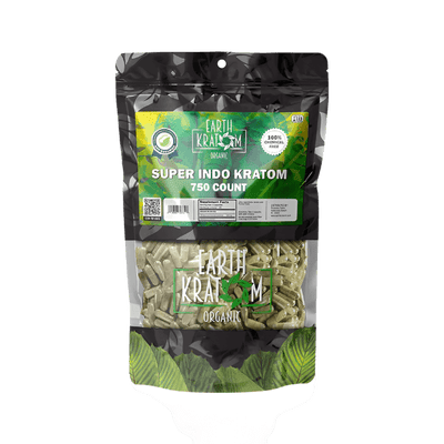 EARTH KRATOM CAPSULES 750CT - INDO SUPER GREEN VEIN
