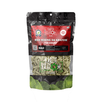 EARTH KRATOM CAPSULES 750CT - MAENG DA RED VEIN