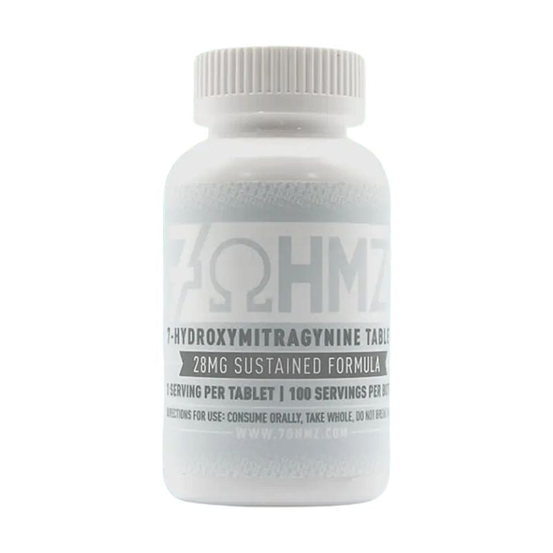 7OHMZ Advanced Kratom Alkaloids 7-Hydroxymitragynine Tablets 100ct 28mg Per Tablet - Unflavored
