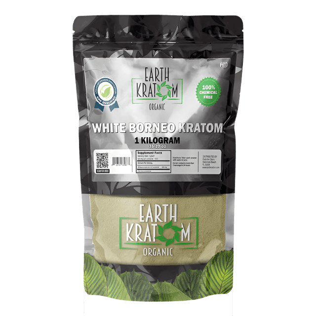 EARTH KRATOM POWDER 1000G / 35.27OZ - BORNEO WHITE VEIN