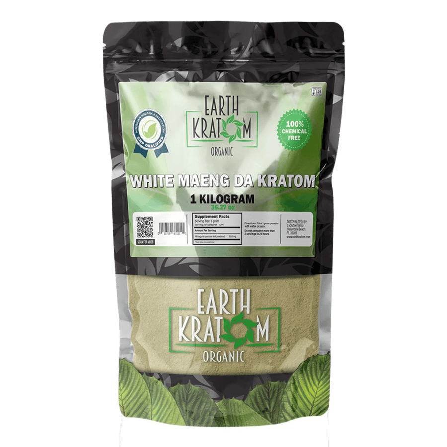 EARTH KRATOM POWDER 1000G / 35.27OZ - MAENG DA WHITE VEIN