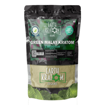 EARTH KRATOM POWDER 1000G / 35.27OZ - MALAY GREEN VEIN