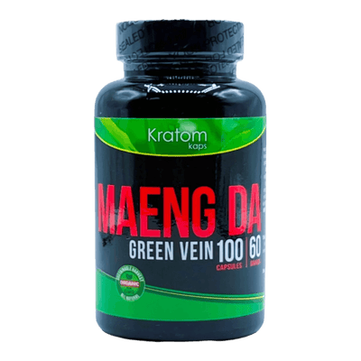 KRATOM KAPS CAPSULES 100CT / 60G - MAENG DA GREEN VEIN