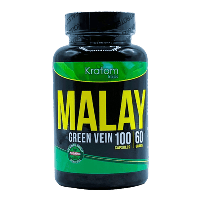 KRATOM KAPS CAPSULES 100CT / 60G - MALAY GREEN VEIN