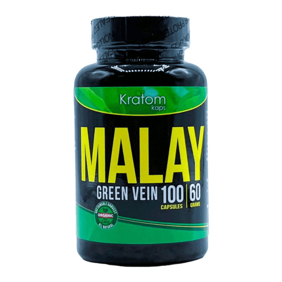 KRATOM KAPS CAPSULES 100CT / 60G - MALAY GREEN VEIN