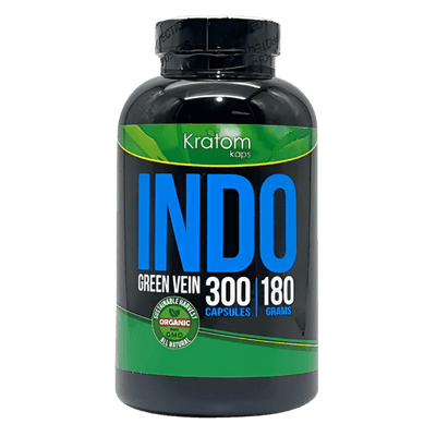 KRATOM KAPS CAPSULES 300CT / 180G - INDO GREEN VEIN
