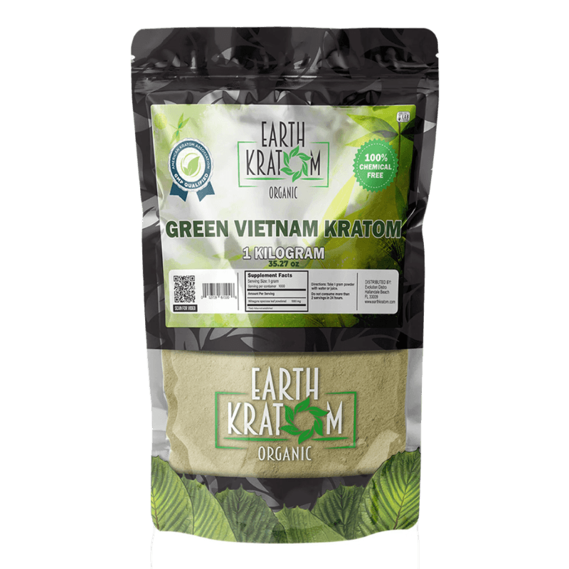 EARTH KRATOM POWDER 1000G / 35.27OZ - VIETNAM GREEN VEIN