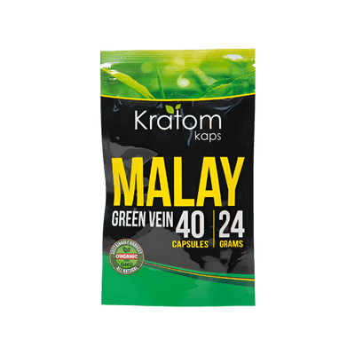 KRATOM KAPS CAPSULES 40CT 24G - MALAY GREEN VEIN