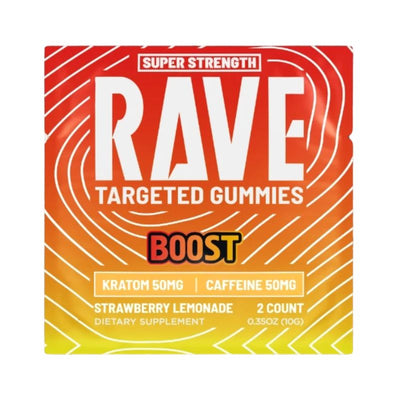 RAVE KRATOM GUMMIES 2CT - STRAWBERRY LEMONADE (KRATOM 50MG + CAFFEINE 50MG)