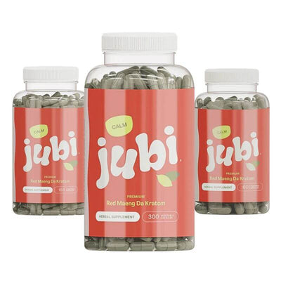 Jubi Calm Red Maeng Da Kratom Capsules (60ct - 150ct - 300ct)