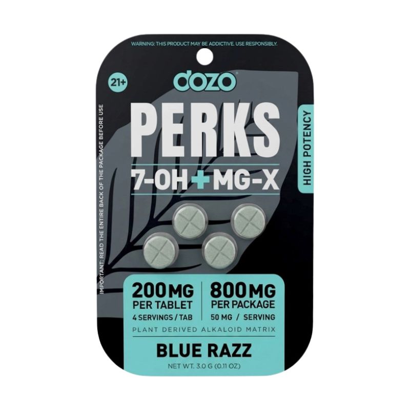 Dozo Perks 7-Hydroxymitragynine + MG-X Tablets 4ct 200mg Per Tablet