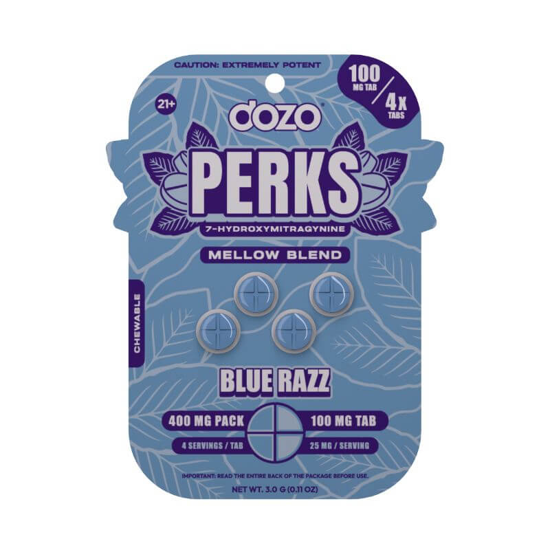 Dozo Perks 7-Hydroxymitragynine Tablets 4ct 100mg Per Tablet