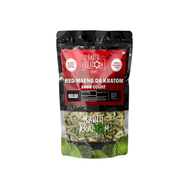 EARTH KRATOM CAPSULES 1000CT - MAENG DA RED VEIN