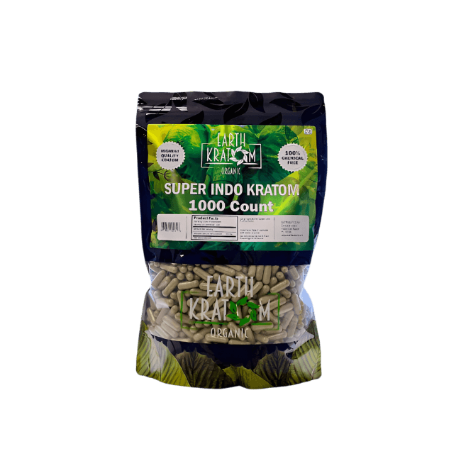 EARTH KRATOM CAPSULES 1000CT - INDO SUPER GREEN VEIN