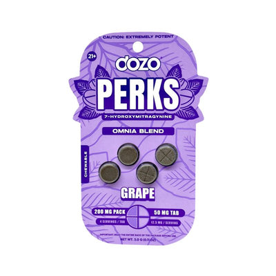 Dozo Perks 7-Hydroxymitragynine Chewable Tablets 4ct 50mg Per Tablet