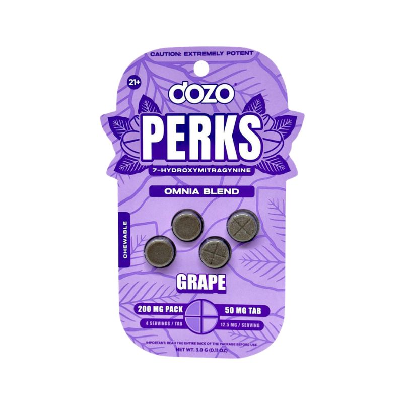 Dozo Perks 7-Hydroxymitragynine Chewable Tablets 4ct 50mg Per Tablet