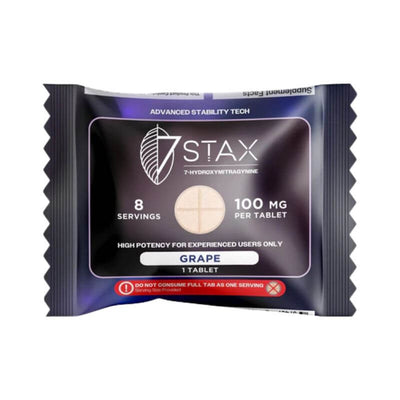 7STAX 7-HYDROXYMITRAGYNINE 100MG TABLET POUCH - 1CT