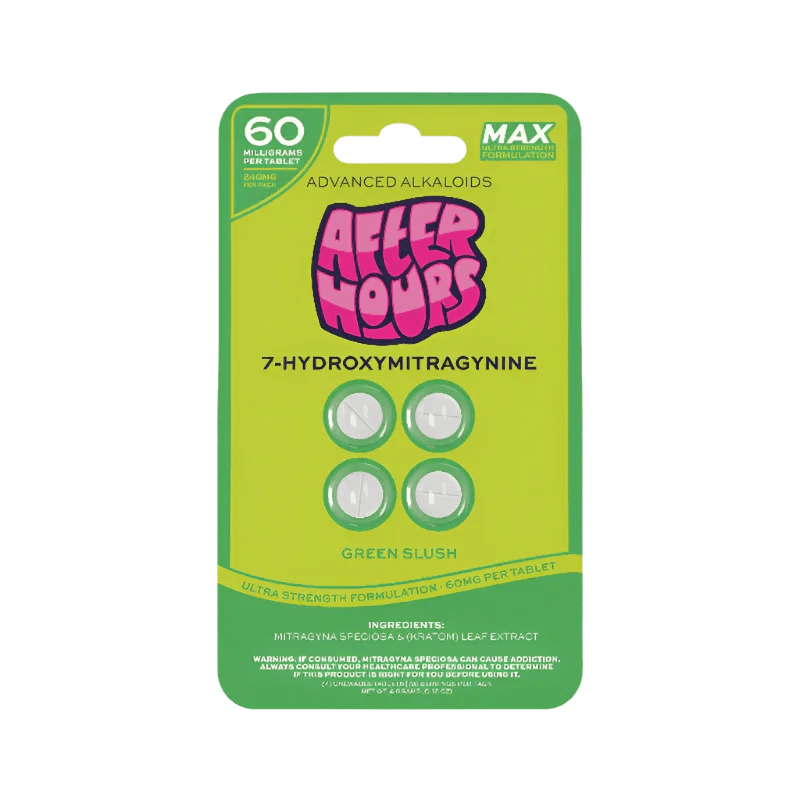 After Hours 4ct 7OH Chewable Tabs Green Slush 60mg per Tablet