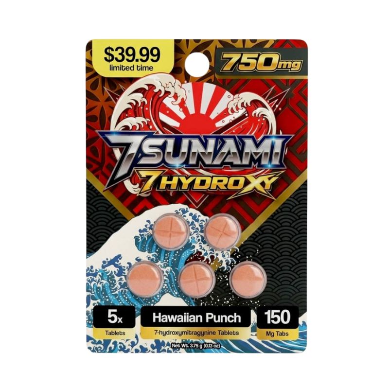 TSUNAMI 7-HYDROXYMITRAGYNINE TABLETS 5CT 150MG PER TABLET