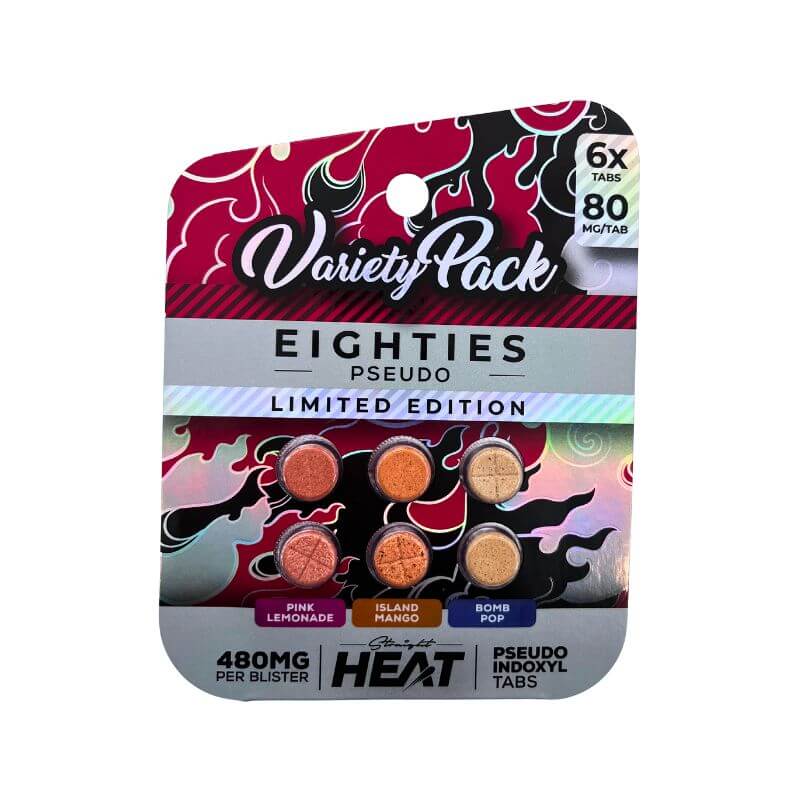 STRAIGHT HEAT EIGHTIES PSEUDO TABLETS  6CT 80MG PER TABLET  - LIMITED EDITION VARIETY PACK