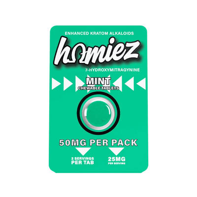 HOMIEZ 7-HYDROXYMITRAGYNINE TABLETS 1CT / 50MG EACH – MINT