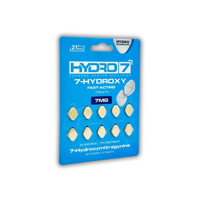 HYDRO 7 SUPREME KRATOM ALKALOIDS 7-HYDROXY 10CT 7MG PER TABLET 70MG PER PACK  3.5MG PER SERVING