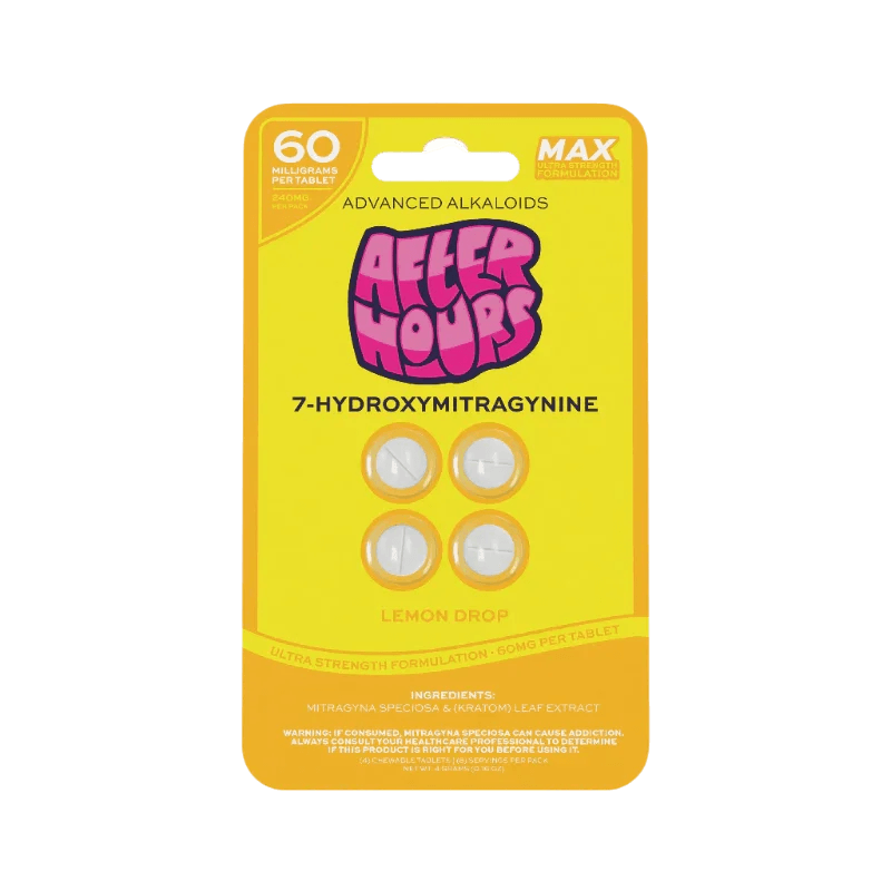 After Hours 4ct 7OH Chewable Tabs Lemon Drop 60mg per Tablet