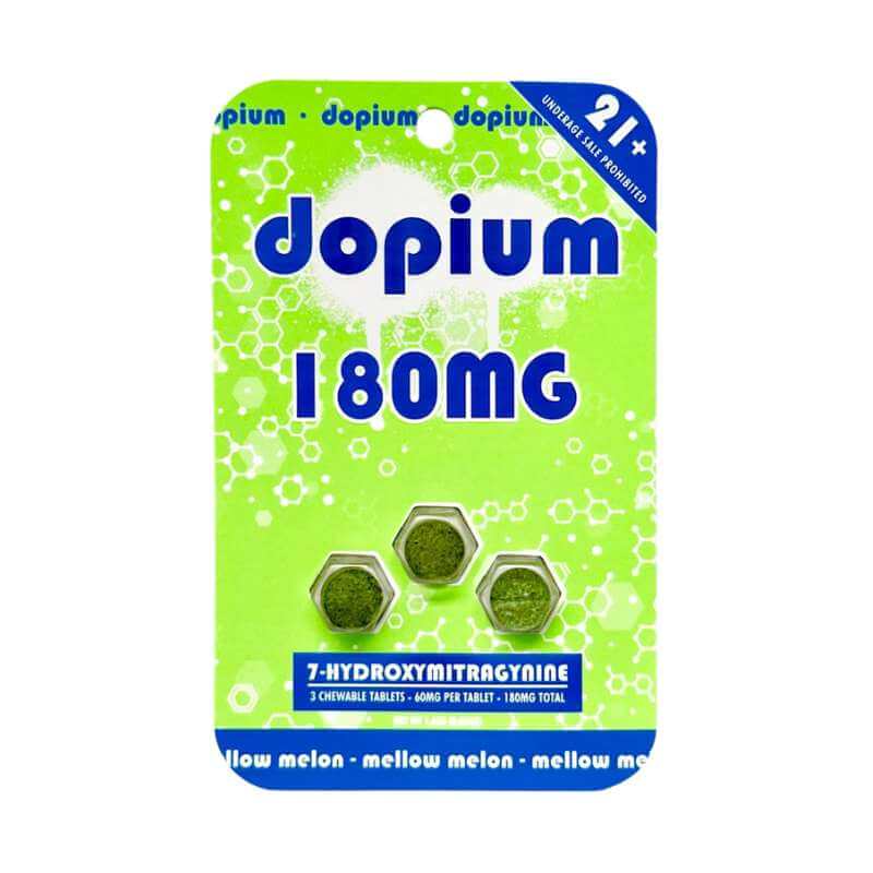 DOPIUM 7-HYDROXYMITRAGYNINE CHEWABLE TABLETS 3CT 60MG PER TABLET
