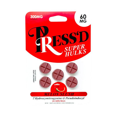 Press'D 7-Hydroxymitragynine + Pseudo Chewable Tablets 5ct 60mg Per Tablets
