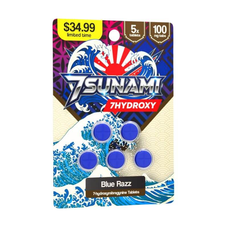 TSUNAMI 7-HYDROXYMITRAGYNINE TABLETS 5CT 100MG PER TABLET