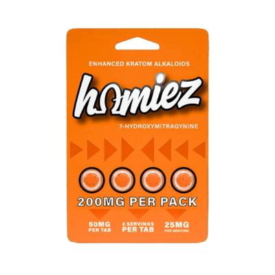 HOMIEZ 7-HYDROXYMITRAGYNINE TABLETS 4CT / 50MG EACH – TANGERINE
