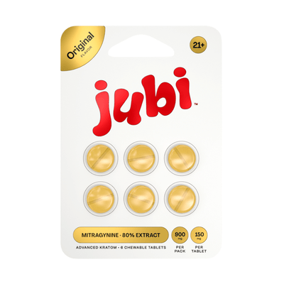 Jubi Advance Kratom 80% Mitragynine Extract Chewable Tablets 6ct 150mg Per Tablet