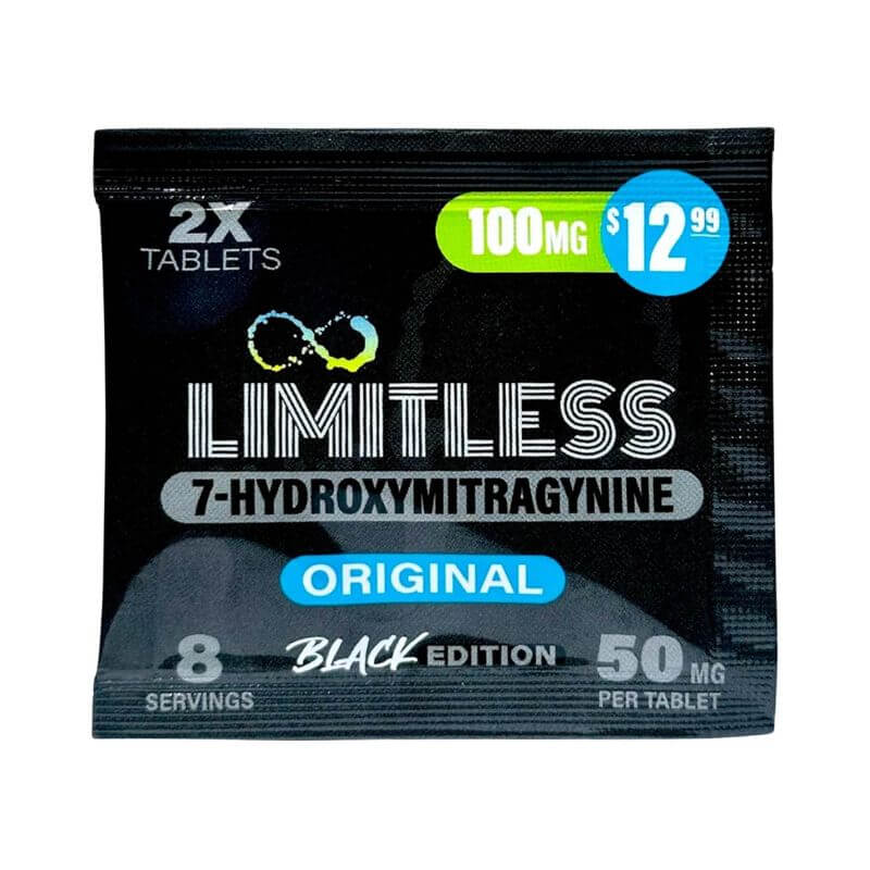 LIMITLESS 7-HYDROXYMITRAGYNINE BLACK EDITION TABLETS 2CT 50MG PER TABLET