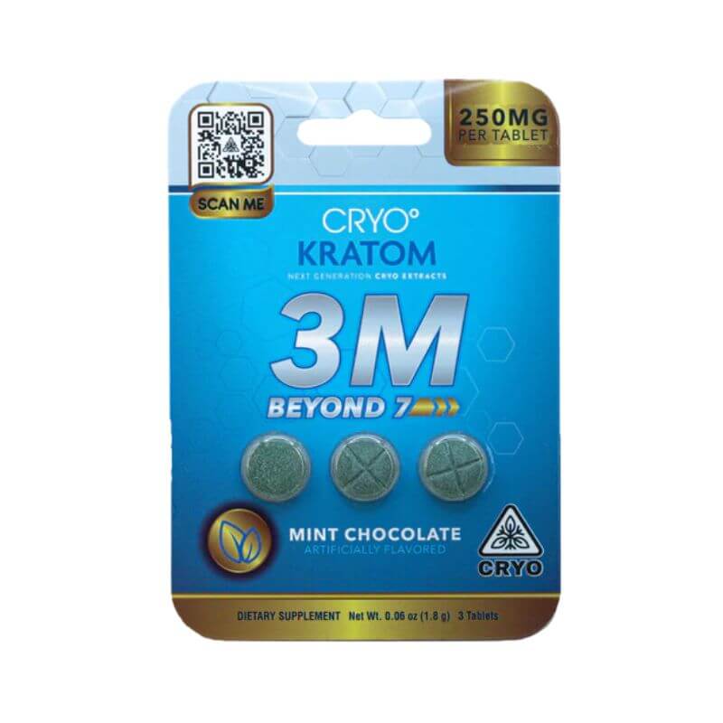 CRYO KRATOM ALKALOID 3M TABLETS 250MG 3CT - MINT CHOCOLATE