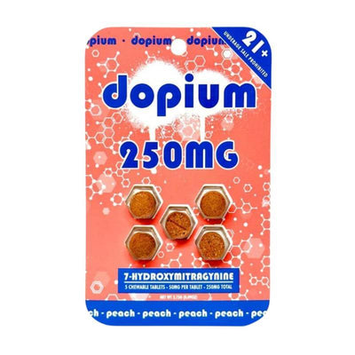 DOPIUM 7-HYDROXYMITRAGYNINE CHEWABLE TABLETS 5CT 50MG PER TABLET