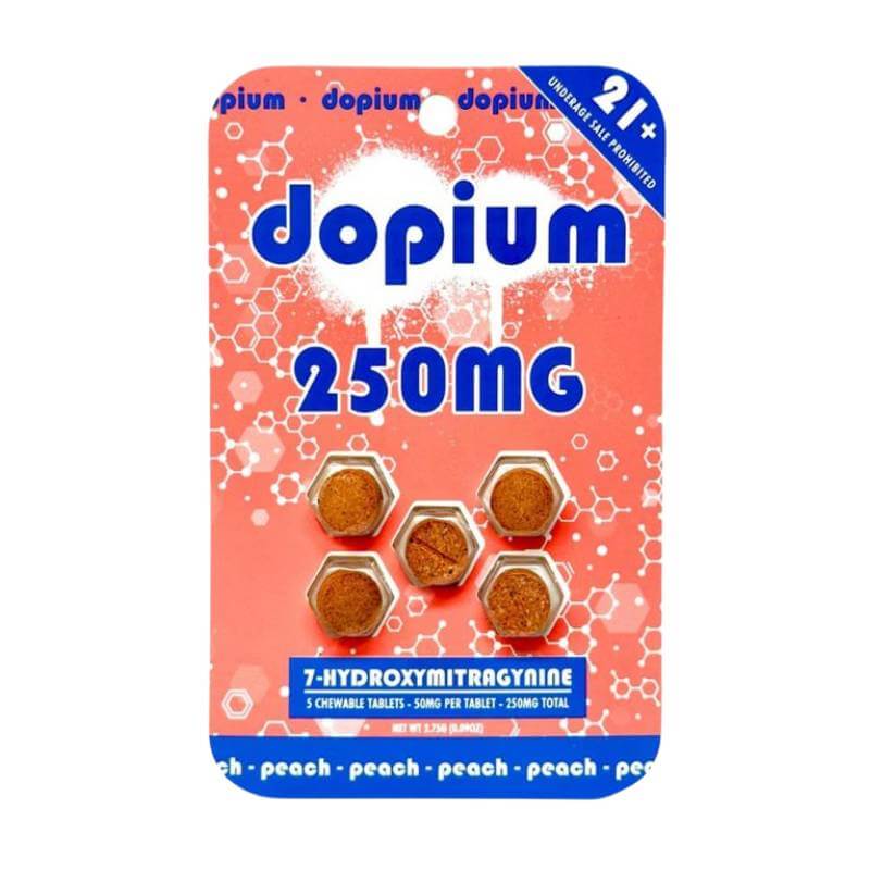 DOPIUM 7-HYDROXYMITRAGYNINE CHEWABLE TABLETS 5CT 50MG PER TABLET
