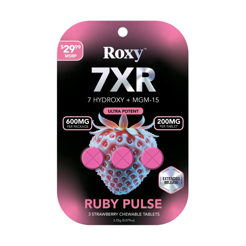 Roxy 7xr Ultra Potent 7-Hydroxymitragynine + Mgm 15 Chewable Tablets 3ct 200mg Per Tablet