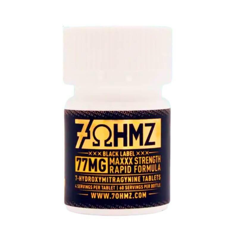 7OHMZ Black Label 7-Hydroxymitragynine Tablets Maxxx Strength Formula 15ct 77mg