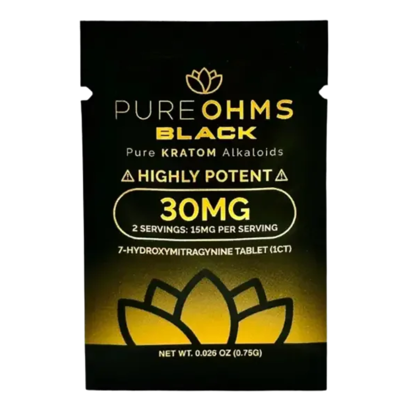 Pure Ohms 7-Hydroxymitragynine Tablets Black 1ct 30mg Per Tablet