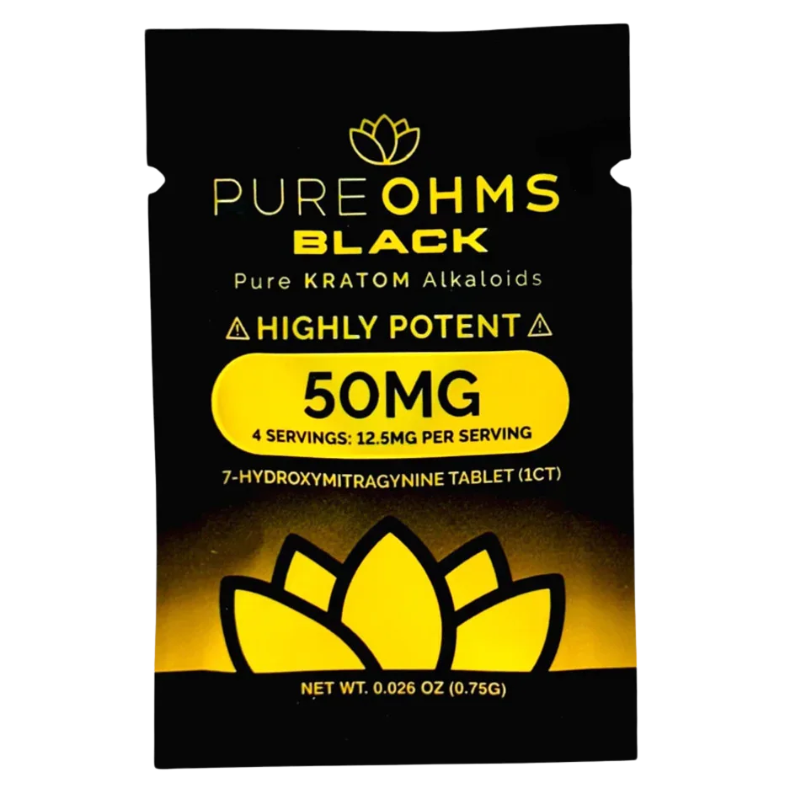 Pure Ohms Black 7-Hydroxymitragynine Tablet 1ct 50mg Per Tablet