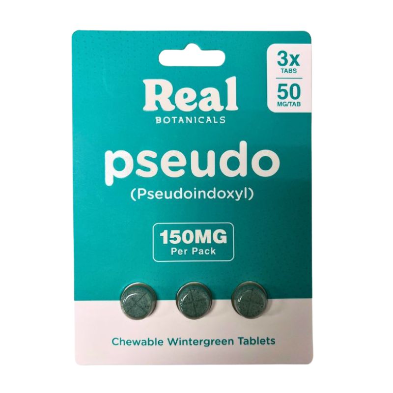 REAL BOTANICALS PSEUDO CHEWABLE TABLETS - 3CT 50MG PER TABLET