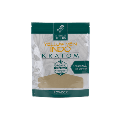 WHOLE HERBS KRATOM POWDER 100G / 3.5OZ - INDO YELLOW VEIN